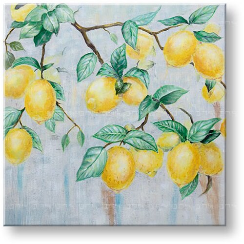  Naslikana slika na platnu limona 1-delna 60x60 cm CWF1840SDE1 () Slike