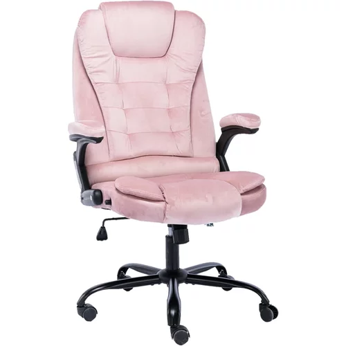 vidaXL Uredska stolica ružičasta baršunasta