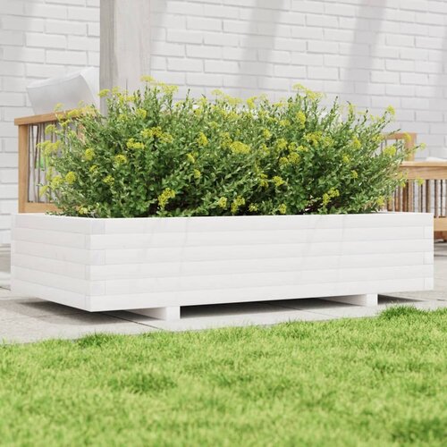  Vrtna sadilica bijela 110x60x26,5 cm od masivne borovine Cijene