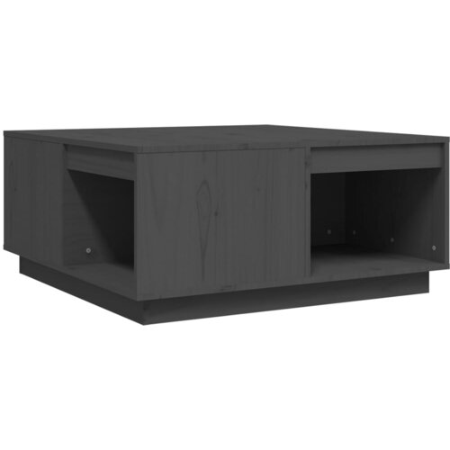 Maison Chic Klubska mizica - kavna mizica - Nizka mizica siva 80x81x36,5 cm trdna borovina, (21753023) Slike