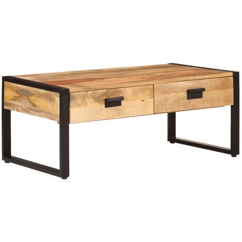 VidaXL Klubska mizica 100x54x40 cm trden mangov les in železo Slike