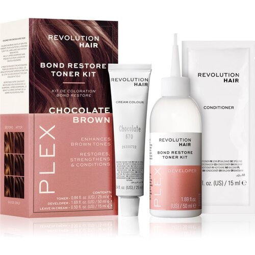 Revolution Haircare Plex Bond Restore Kit set za intenzivnost barve las odtenek Chocolate Brown Cene