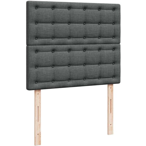 VidaXL Krevet s oprugama i madracem tamnosivi 120 x 200 cm od tkanine Slike