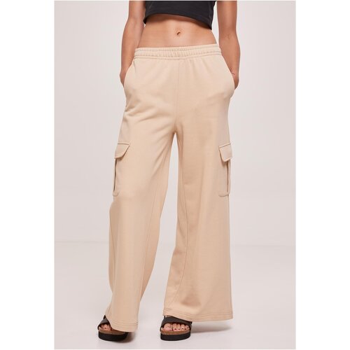 UC Ladies Ladies Highwaist Wide Leg Cargo Terry Pants unionbeige Slike