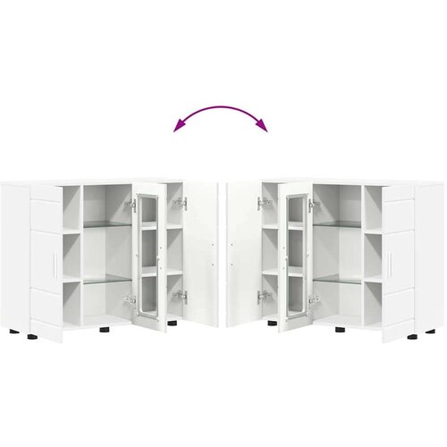 VidaXL Strani &amp;scaron;al s polico Bela 55.5 x 29 x 100 cm Konstruiran les Slike