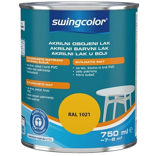 SWINGCOLOR Akrilni barvni lak (svilenkasto mat; barva: rumena; 750 ml) Slike