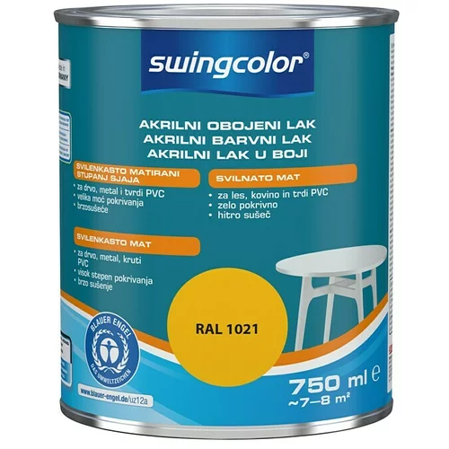 SWINGCOLOR Akrilni barvni lak (svilenkasto mat; barva: rumena; 750 ml)