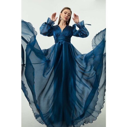 Lafaba Evening & Prom Dress - Dark blue - Ruffle both Slike
