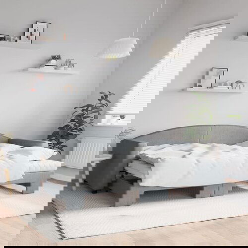 VidaXL Dnevni krevet na razvlačenje svjetlosivi 90 x 200 cm od tkanine Slike