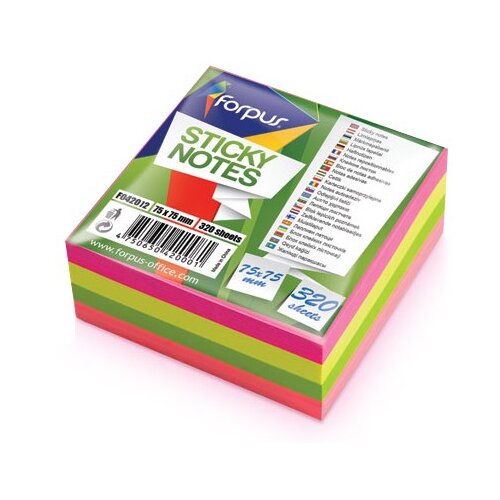  Samoljepiva blok kocka Forpus 75 x 75 mm, neon Slike