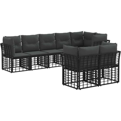  Set vanjskih sofa Crna Poliester - Crna bez stola Cene
