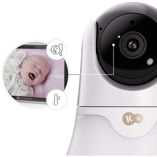 Kinderkraft NITEEYE GLOW brezžični baby monitor z nočnim svetlom, White Slike