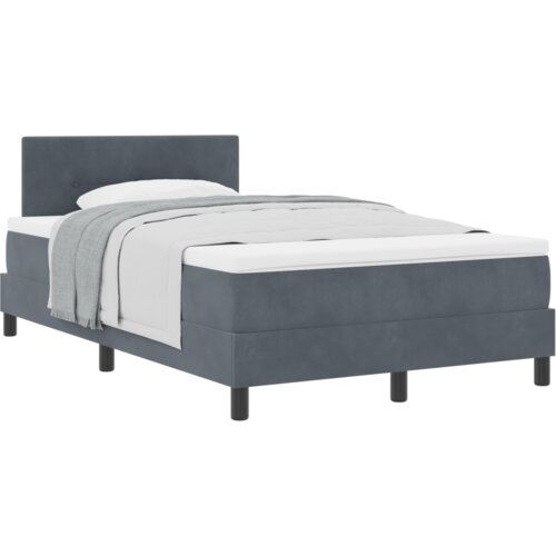 VidaXL Box Spring krevet s madracem tamno sivi mali dvostruki bar&amp;scaron;un Slike