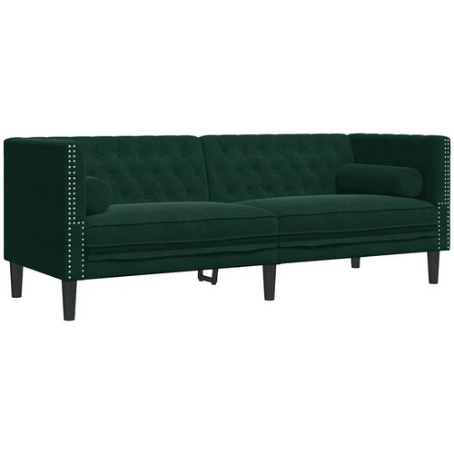  Trosjed Chesterfield s jastučićima tamnozeleni bar&amp;scaron;unasti Slike