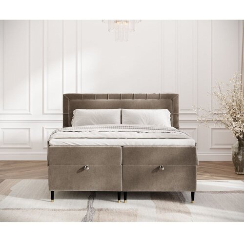 Maison de R&amp;ecirc;ve Bež boxspring krevet s prostorom za odlaganje 180x200 cm Voyage &amp;ndash; Slike