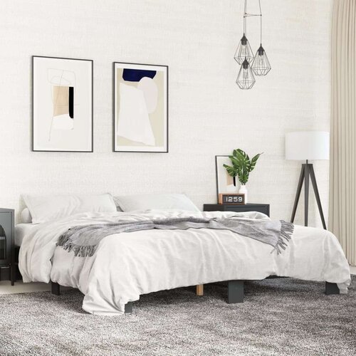  Okvir za krevet crni 180 x 200 cm konstruirano drvo i metal Cene