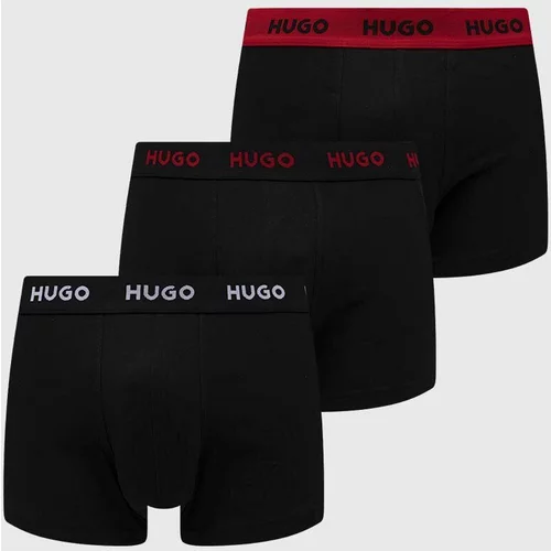Hugo Boksarice 3-pack moški, črna barva
