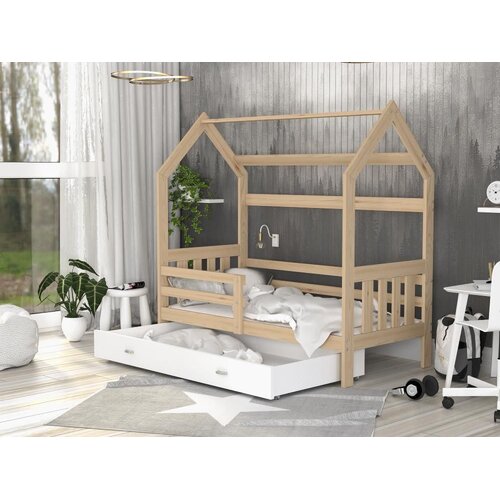 Domek Drveni dječji krevet 2 - svijetlo drvo - 160x80 cm Slike