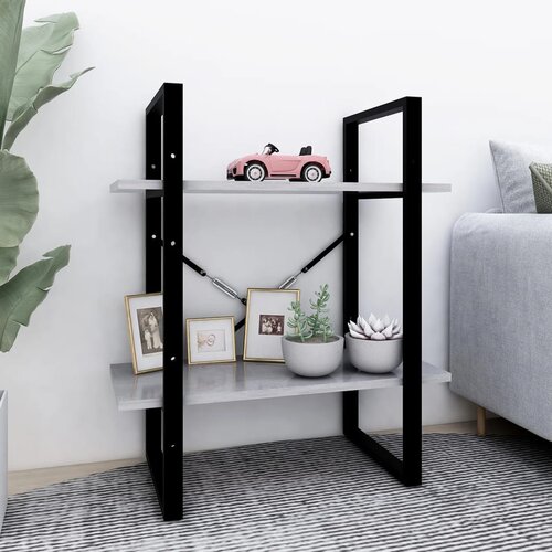 Furnova Knjižna omara 2-nadstropna betonsko siva 60x30x70 cm iverna pl., (21932516) Slike
