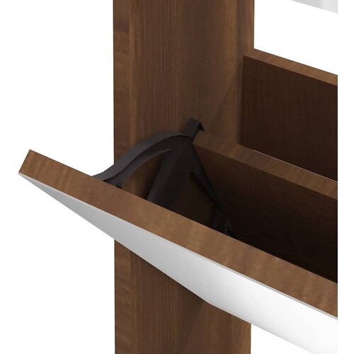  za cipele s ogledalom 3razine Smeđi hrast 63x17x102,5cm Slike