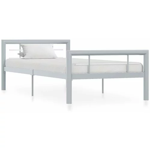  za krevet sivo-bijeli metalni 90 x 200 cm
