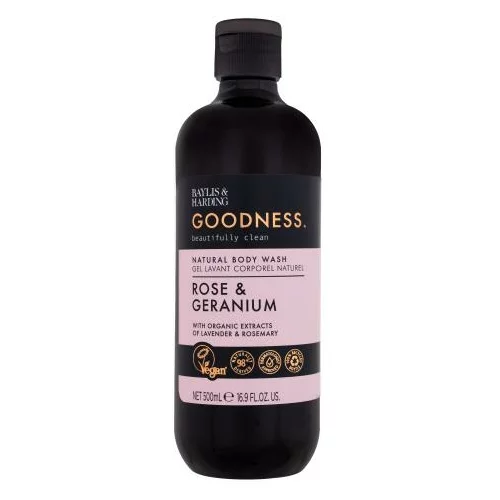 Baylis & Harding Goodness Rose & Geranium Natural Body Wash gel za prhanje 500 ml za ženske
