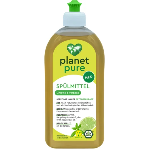 Planet Pure Detergent za pomivanje posode - limeta in verbena - 500 ml