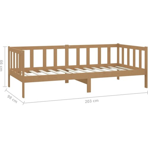  Dnevni ležaj s madracem 90x200 cm boja meda od masivne borovine Slike