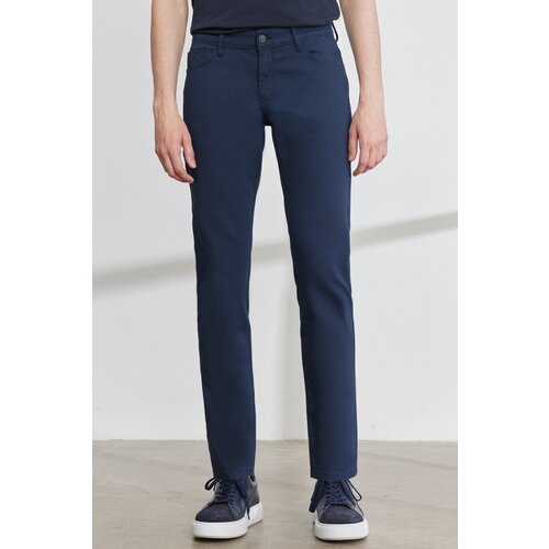 ALTINYILDIZ CLASSICS Men's Navy Blue Slim Fit Slim Fit 5 Pocket Dobby Flexible Trousers Slike