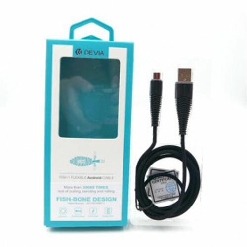 DEVIA USB Data kabl Fish 1 Micro 2.4A siva Slike
