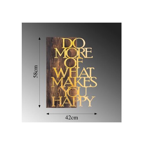 Wallity Zidna dekoracija Do More Of What Makes You Happy, 42x58 cm, Zlatne boje Slike