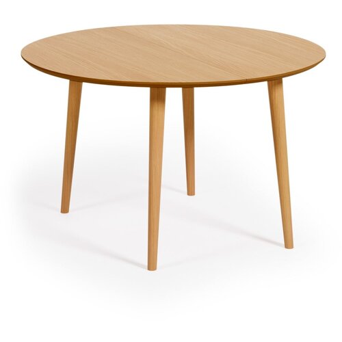 Kave Home Raztegljiva jedilna miza v hrastovem dekorju ø 120 cm Oqui – Cene