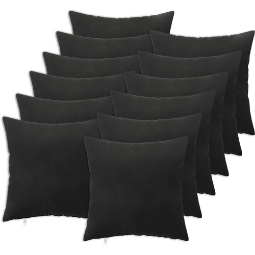  Presvlaka za jastuk 12 pcs HEERLEN Crna 40 x 40 cm Baršun Cene