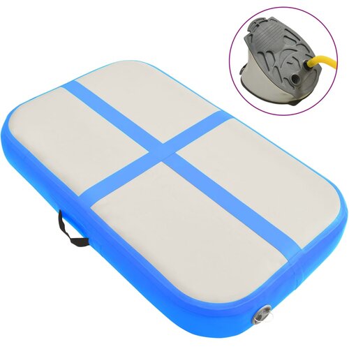 VidaXL Napihljiva gimnastična podloga s tlačilko 60x100x20 cm modra Slike