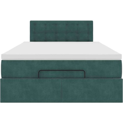VidaXL okvir za krevet s madraca tamnozeleni 120x190 cm bar&amp;scaron;unasti Slike