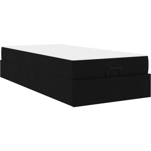 vidaXL Posteljni okvir z vzmetnico z vzmetnico 2 pcs Črna blago, (5000126384) Cene