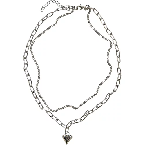 Urban Classics Accessoires Heart Icon Layering Necklace silver