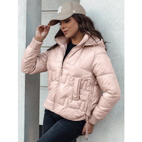 DStreet Women's winter jacket FASHWARM short quilted with hood pink Slike