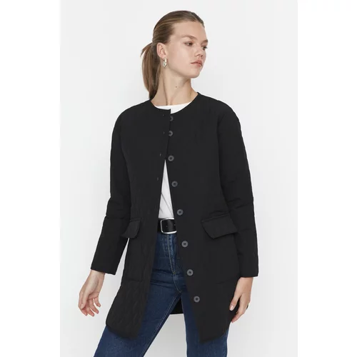 Trendyol Black Quilted Lined Coat