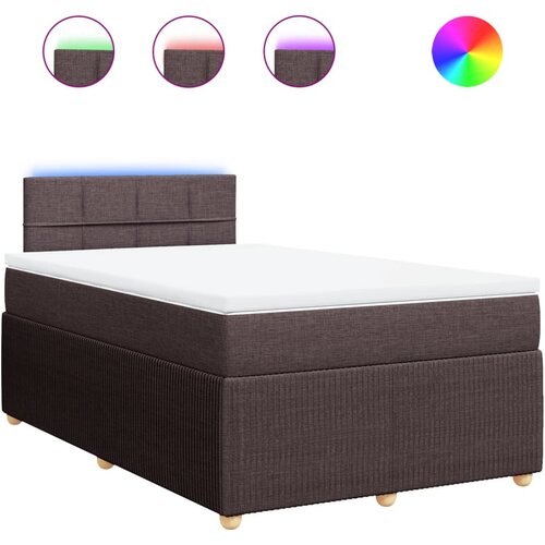 vidaXL Box spring postelja z vzmetnico temno rjav 120x200 cm blago, (21291670) Cene