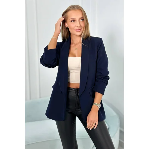 Kesi Włoski Elegant jacket with lapels in navy blue