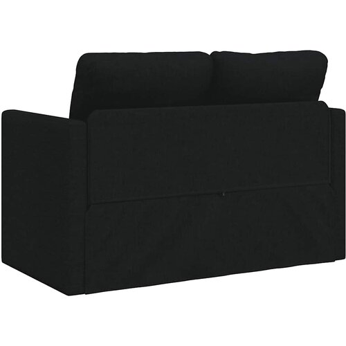  Podni kauč na razvlačenje 2-u-1 crni 112x174x55 cm od tkanine Slike