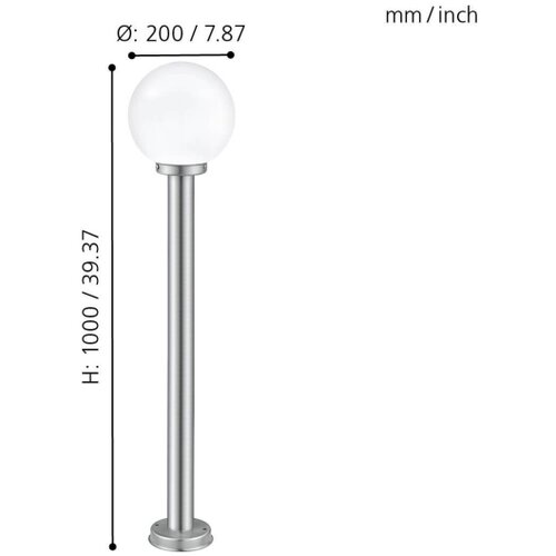 Eglo nisia spoljna podna lampa/1, e27, h1000, inox/saten Cene