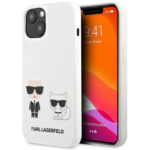 Karl Lagerfeld Originalen ovitek KLHCP14SSSKCW za iPhone 14 6.1 bela silikonska zaščita - Full Bodies