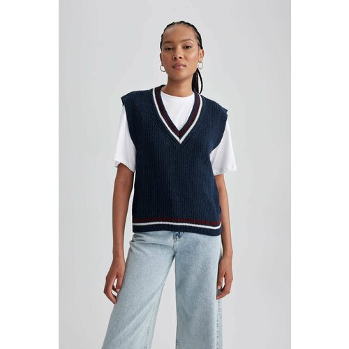 Defacto Oversize Fit V-Neck Knitwear Vest Slike
