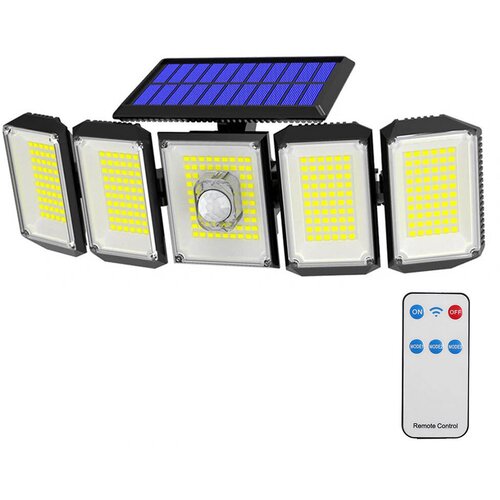Timeless Tools 5-panelni rotacijski 300 LED solarni svetilnik z senzorjem gibanja in daljinskim upravljalnikom, IP65 vodoodporen, (5000345767) Cene