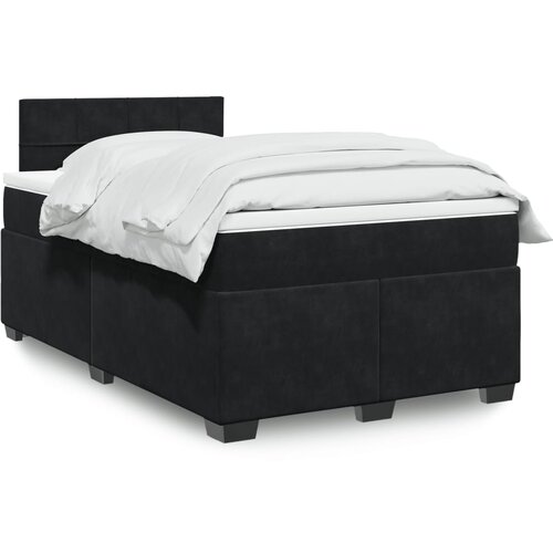 VidaXL Box spring postelja z vzmetnico črna 120x190 cm žamet Slike