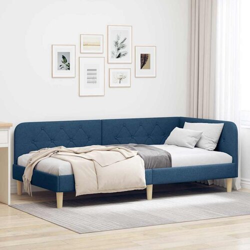  Kutni okvir kreveta Plava 90 x 190 cm tkanina Cijene