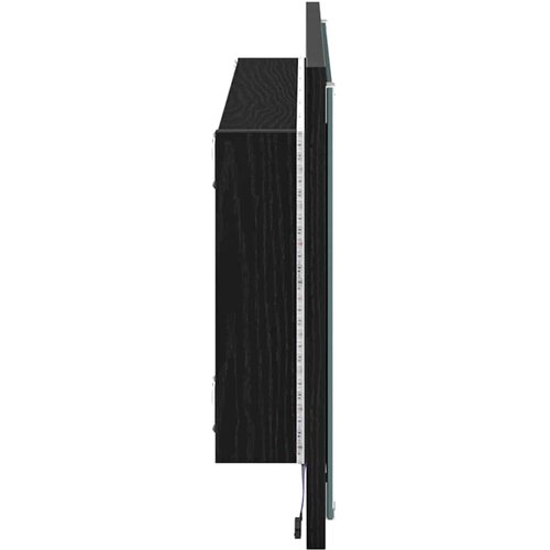  Ogledalo Zidne Crni hrast 90 x 8,5 x 37 cm Konstruirano drvo Slike