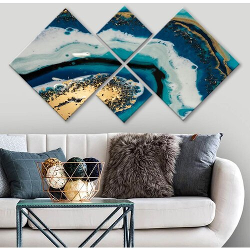  4MDF1918811219 multicolor decorative mdf painting (4 pieces) Cene